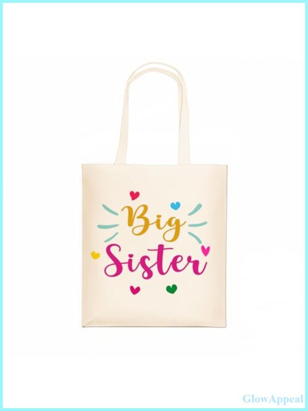 Big Sister Canvas Tote Bag Reusable Grocery Beach Bag